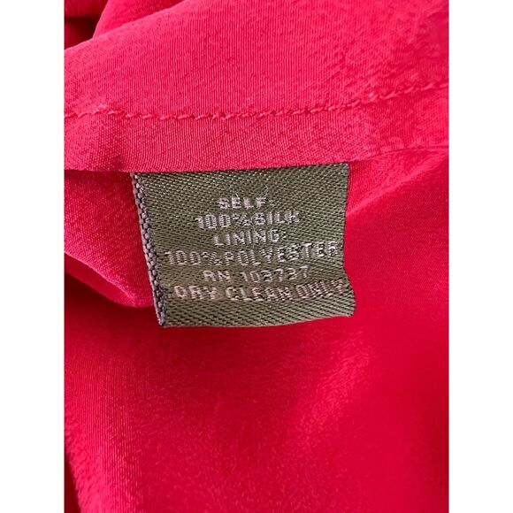 Ali Ro Women's Red Silk Dress Flutter Sleeve Side Zipper Size 6 - Picture 4 of 10